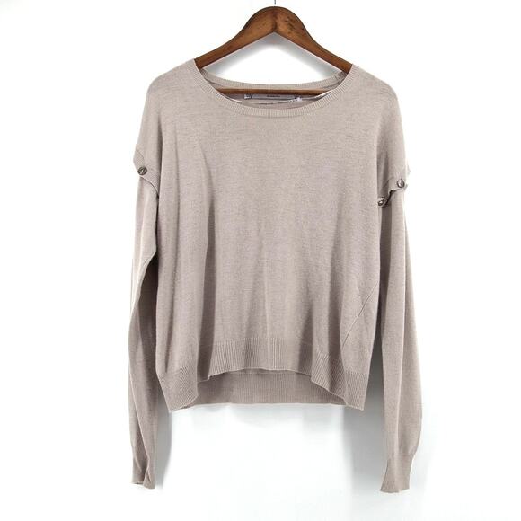 Something Else by Natalie Wood Beige Angora Viscose Blend Ivory Button Sleeves 4 - Picture 1 of 15